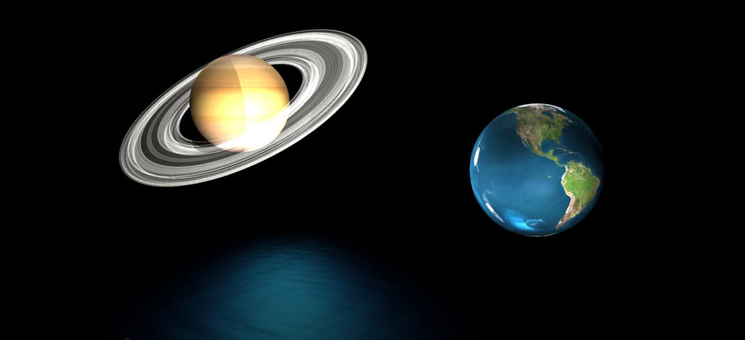 CGI Earth and Saturn (Space)